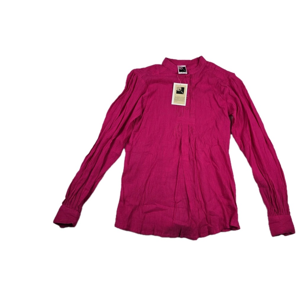 Phool Vintage Gauze Blouse Top Boho Hippie Hot Pink Women's Small New‎
